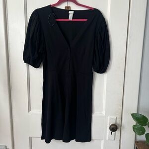 H&M black button down dress